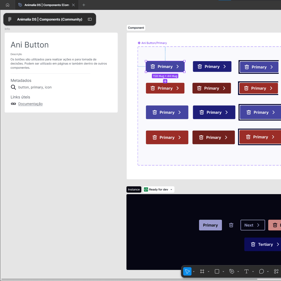 Captura de tela do Animalia Design System