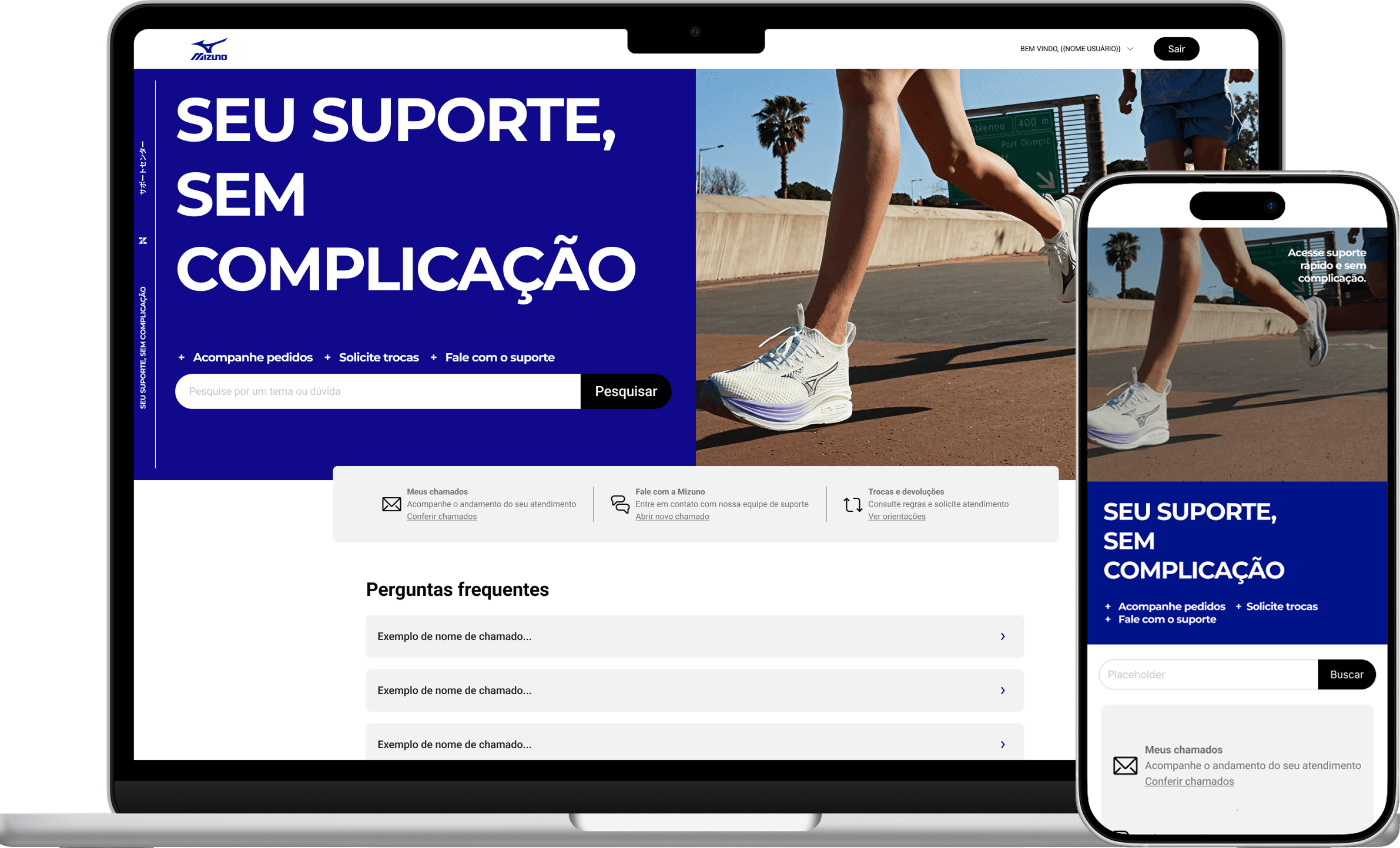 Help Center da Mizuno no Zendesk Guide — visão desktop