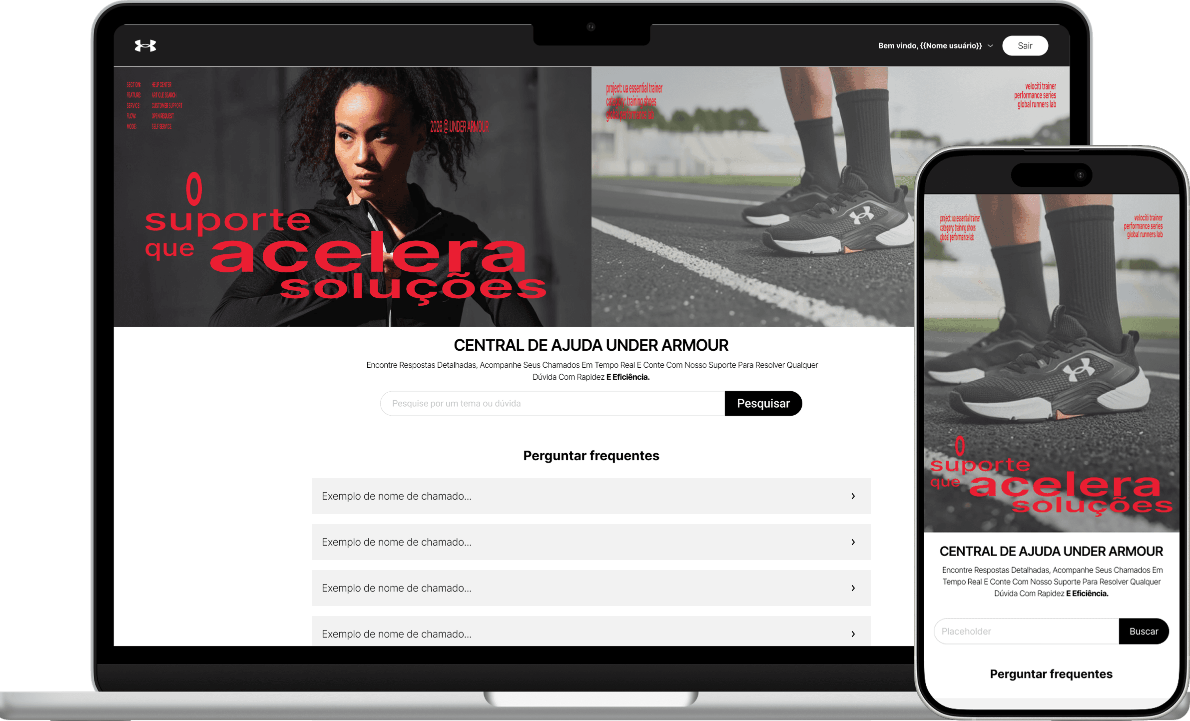 Help Center da Under Armour no Zendesk Guide — visão desktop